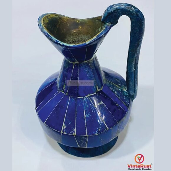 Top Quality Lapis Lazuli Water Jug, Vintage Lapis Lazuli Jug, Handmade - Picture 1 of 4